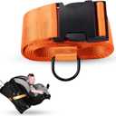 Car Seat Travel Belt to Suitcase - Car Seat Travel Strap with Heavy Duty Metal Buckle - Convertible Luggage Straps for Suitcases - Travel Belt for Luggage Strap and Airport Car Seat Dolly (Orange)