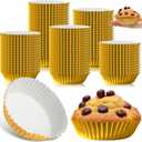 Baderke 200 Pcs Jumbo Cupcake Liners for Baking 3.5" Large Foil Disposable Muffin Cups Chocolate Covered Strawberries Supplies Gift Wrapping for Galentine Holiday Party(Gold)