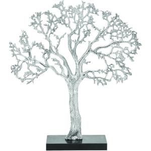 Deco 79 Aluminum Metal Tree Decorative Sculpture Home Decor Statue, Accent Figurine 17" x 4" x 19", Silver
