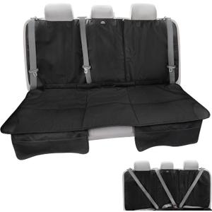 Car Seat Protector, Under Child Car Seats Cover | Waterproof, 3 Functional Rear Belts, Baby Carseat Cushion, Covers Fabric and Leather Seats | 4Pockets Non-Slip Thick Padding