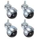 uxcell 2 Inch Ball Caster Wheels, 4pcs Threaded Stem Caster 360 Degree Rotatable Caster Wheels for Furniture, Silver Tone