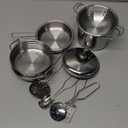 Cookware Pots and Pans Play Set with Cooking Mini Stainless-Steel Kitchen Cooking Utensils Toys,Pretend Toys for Kids, EducationalDevelopment Toy Kitchen Playset Accessories for Kids