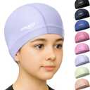 2 x COOLMATE Fabric Swim Cap for Women, Men & Kids Silicone Water Resistant Layer, Lightweight Cloth Cap for Pool & Lap Swimming Non-Slip Comfortable Fit, Gift for Swimmers (1 Pack)