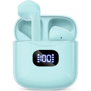 Wireless Earbuds Bluetooth 5.3 Headphones, 40Hrs Playback Stereo Ear Buds with LED Display Charging Case IPX7 Waterproof in-Ear Earphones with Mic for Phone Tablet Laptop Sports