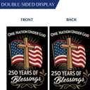5 x Blessings America Garden Flag 250, One Nation Under God,250th Anniversary Patriotic Cross Design, Double-Sided Burlap, 12 x 18 Inches