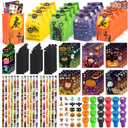 168PCS Halloween Party Favors for Kids, 24 Pack Halloween Stationery Gift Set, Halloween Goodie Bags Fillers Goodie Bag Stuffers for Kids, Trick or Treat, Classroom Prizes Reward