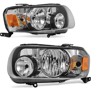 AUTOSAVER88 Headlight Assembly Compatible with 2005 2006 2007 Ford Escape Headlamp Replacement with Clear Lens, Amber Reflector, Black Housing