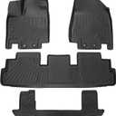 Powerty Floor Mats for 2022-2025 2026 Nissan Pathfinder 7 Seats All Weather 3D TPE Anti-Slip Car Liners for 1st & 2nd & 3rd Row Accessories