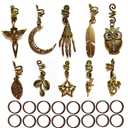 Hair Jewelry for Women Braids Dreadlock Accessories Metal Hair Clips Decoration Hair Accessories (50-gold)