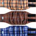 Leekalos Male Dog Diapers (3 Pack), High Absorbing Dog Belly Bands for Male Dogs, Washable Reusable Dog Male Wraps (Plaid, Small)