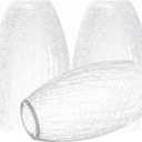 GO&SO 3 Pack Crackle Glass Pendant Light Shade Replacement, 4"W x 7.8"H, 1.57" Fitter, Oval Art Glass Light Fixture for Kitchen Island Pendant Lights, High Transmittance for Wall Sconces/Chandelier