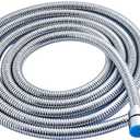 Stainless Steel Bathroom Shower, Matte Black 245 CM Showers Hose Replacement Flexible Hose/Pipe Explosion-Proof Pipes (Size : 300 cm Chrome)