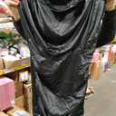 Women's 2025 Summer Satin Dress Elegant Sleeveless Mock Neck Cocktail Party Maxi Dresses, Black L