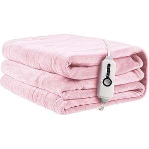 Electric Heated Blanket 72"x84" Full Size, Soft Coral Fleece with 4 Heating Levels and 10 Hours Auto-Off, Machine Washable, Cozy Plush Fabric for Home, Pale Pink