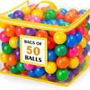 Ball Pit Balls for Toddlers: 50 100 200 Colorful Non-Toxic Balls with BPA-Free, Phthalate-Free, Crush-Resistant Polyethylene Plastic, 2.2 Inches, Perfect Toy for Boys and Girls Play (Rainbow)