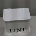 Calindiana Modern Farmhouse Metal Magnetic Lint Bin for Laundry Room Decor and Accessories with Lid and Laundry Room Organization and Storage Wall Mount Space Saving Washer and Dryer Trash Can, White