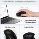TECKNET Wireless Mouse Bluetooth 5.0/3.0 & 2.4G Rechargeable, Silent Clicks, Adjustable 4800 DPI, 6 Buttons, Ergonomic Design, Bluetooth Mouse for Laptop, Computer, ipad