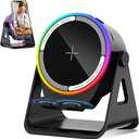 Wireless Induction Speaker, Multifunctional Bluetooth Phone Holder with RGB Light & 360° Rotation, HD Surround Sound, Compatible with iPhone/iPad/Android/Samsung