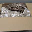 WONGS BEDDING Brown Comforter Set Queen, 7 Pieces Bed in a Bag Floral Patchwork Soft Microfiber Queen Sheet Set with Comforter, Flat Sheet, Fitted Sheet, Pillow Shams,Pillowcases