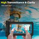 Waterproof Phone Pouch, IPX8 Cell Phone Case for iPhone 15 14 13 Pro Max Plus Galaxy S22 S23 up to 7" Essential Dry Bag for Beach Cruise Ship, 2 Pack(Black+White)