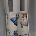 Graco Pack and Play Fitted Sheets - 2 Pack Mini Crib Sheets, Hypoallergenic and Soothing, Premium Jersey Fabric, Safari Sea Animals Pattern (Ocean Pals + Wildlife)