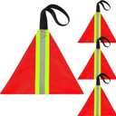 4 Pcs Safety Red Tow Flag for Truck Reflective Warning Kayak Red Flag Truck Loads Safety Signs for Trailer Hauling Hunting Bike Canoe Trailer Hauling Warning Accessories Kit