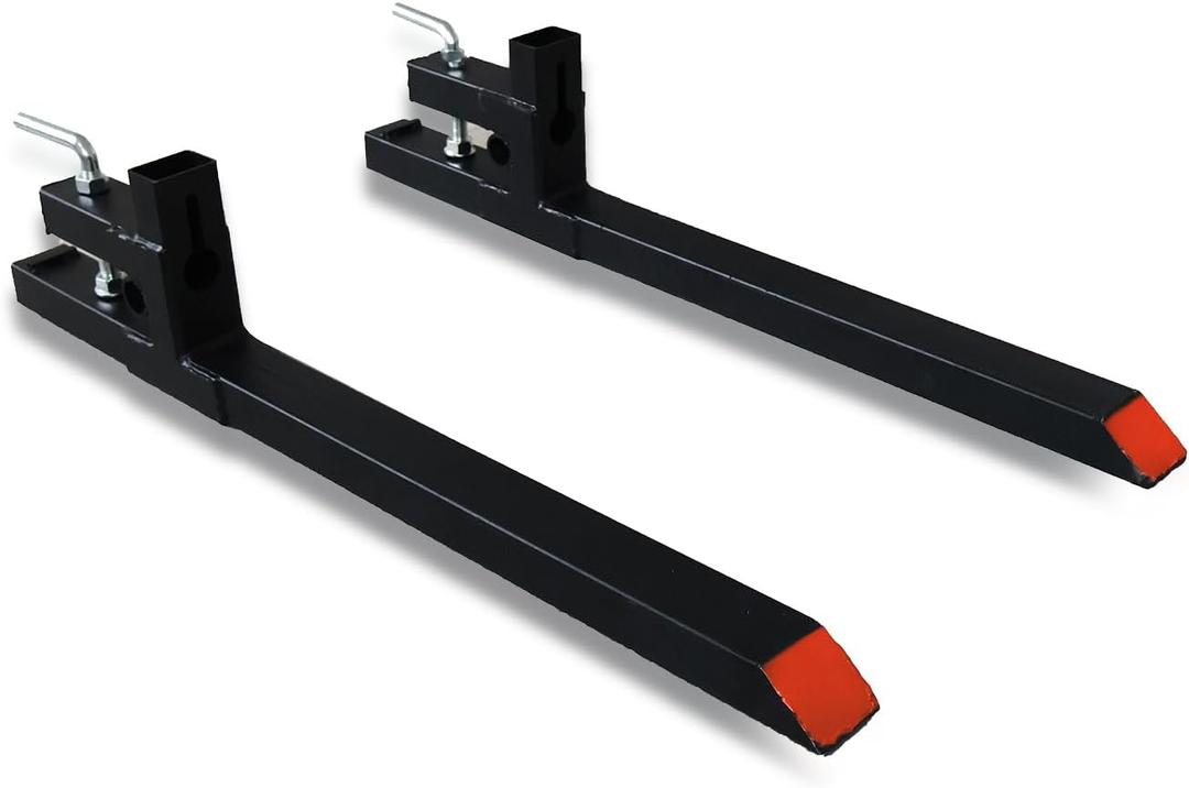 60" Pallet Forks for Tractor Bucket - Heavy-Duty 4000lbs capacity for Mini Skid Steer Attachments - Durable Tractor Forks for Tractor Attachments, Skid Steer, Loader Bucket