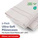 Queen Pillow Cases Set of 2 - Ultra Soft Hotel Quality Pillowcase Covers - Comfy, Cozy & Wrinkle Free - Shrink, Stain & Fade Resistant - Machine Washable Pillow Protectors - 2 Piece Set - Light Grey
