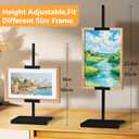Tabletop Picture Frame Stand, Adjustable Table Easel Stand Up to 25.6", Metal Table Top Easel & Picture Stands for Display, Photo Frames, Artwork, Canvas & Certificates - Black Frame Holder Stand for Tabletop Display (Black)