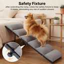Veehoo Dog Ramp for Bed Couch Height Adjustable from 17" to 23", Foldable Stairs for Dogs to Get on Bed 17" Extra Wide, Portable Pet Doggie Steps Indoor with Non Slip Pad, Support up to 150 lbs