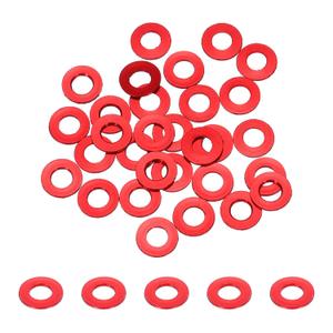 MECCANIXITY 30pcs M3 Flat Washer Aluminum Gasket Anodized Countersunk Washer,Hole Dia 3mm/0.12" Round Washers for Screw RC/FPV/PC/Drone/Mechanical Accessories Model Parts,(Red)