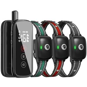 Heaflex Dog Training Collar 3 Dogs, Dog Shock Collar with Remote - 2600Ft Range, Rechargeable Waterproof Electric Dog Collar, 3 Training Modes (Vibration, Beep, Shock) for E-Shock Collar（Black）