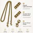 Bag Chain Strap for Handbag Replacement, Extender Chain Fits Coach LV Tory Burch Style Bags, Fixed Length Shoulder Straps(Style-S, 23 Inch)