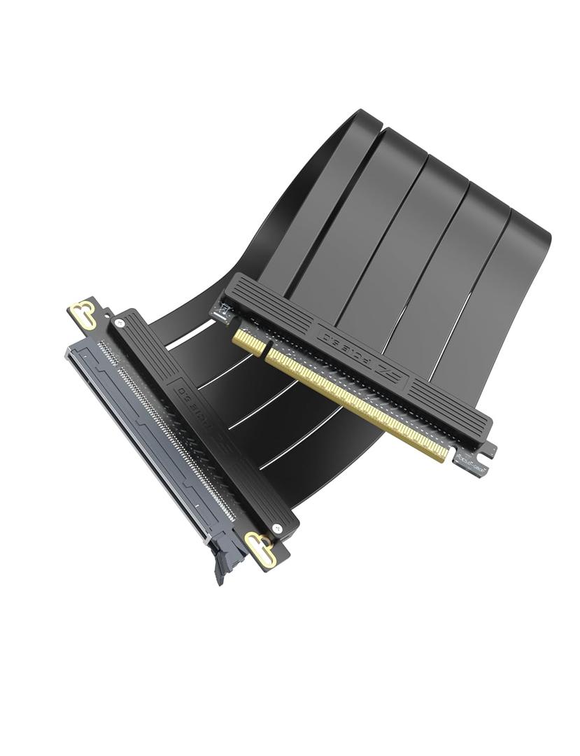 EZDIY-FAB PCIE 5.0 Riser Cable, Ultra-Flexible 128GB/s Bandwidth GPU Extension, Vertical GPU Mount for RTX 5090 4090 & RX 9000, Backwards Compatible PCIE 4.0/3.0,Straight-30cm,Black