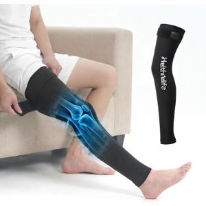 Entire Leg Ice Pack Wrap with Strap and Cutting-Edge Cooling Gel for Cold Therapy, Full Leg Ice Pack for Muscle Soreness & Pain from Foot, Calf to Thigh After Post-Surgery L