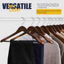 Suit Hangers 6 Pack Wooden Coat Hangers,Wide Shoulder Hangers with Non Slip Pants Holder,Heavy Duty Clothes Hangers,Suit Hangers for Men,for Women,for Suit,Coat,Jacket,Pants (Walnut