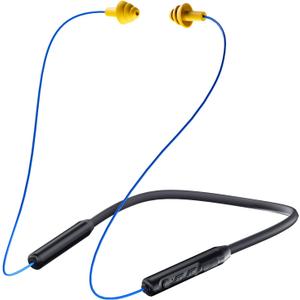MIPEACE Bluetooth Earplug Headphones, Neckband Wireless Earbuds earplugs-29db Noise Reduction isolating in-Ear earplug Earphones and Controls,IPX5 sweatproof,19+Hour Battery(Blue)