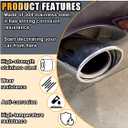 Stainless Steel Car Exhaust Tip, 2.5" Inlet 3.3" Outlet Adjustable Chrome-Plated Finish Exhaust Tailpipe, Car Exhaust Pipe Modification Tail Throat Tail Pipe, Fit for Most Cars (Straight, Silver)