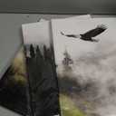 Biuteawal 3 Piece Eagle Wall Art Bald Eagle Flying in Green Mountain Forest Landscape Poster Painting Prints Cool Wild Animal Picture Artwork for Bedroom Office Living Room Home Decoration