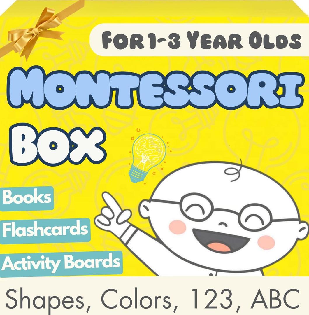 Montessori Toys for 1+ Year Olds - Toddler Learning Activities | Educational Books, Flash Cards & Puzzles Toys | Birthday Gifts for 1, 2, 3 Year Old Boys Girls, by Pidoko Kids