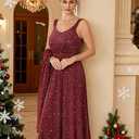 BeryLove Sequin Christmas Formal Wedding Guest Mother of The Bride Dress Evening Dress, L