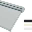 Blackout Roller Blind Shades for Windows, Color-Matched Roller Blinds, UV Protection, Thermal Insulation Fabric Room Darkening Shades for Home, Office, Gray, Custom Size 30 in