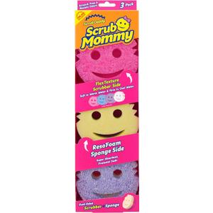 Scrub Daddy Scrub Mommy Sponges - Dish Scrubber + Non-Scratch Cleaning Sponges Kitchen, Bathroom + Multi-Surface Safe - Dual-Sided Dish Sponges for Scrubbing - Online Exclusive (3 Count)