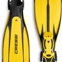 Cressi Lightweight Well-Balanced Adult Open Heel Scuba Diving Fins - Pro Light: Made in Italy (S/M | US Man 6.5/8 | US Lady 7.5/9 | EU 38/41, Yellow)