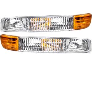 N&P Front Parking Light Turn Signal Lamp Assembly Set for 99-02 Silverado 00-06 Tahoe & Suburban Pickup Truck Chrome