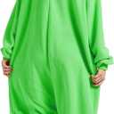 Adult Astronaut Onesie Costume Pajamas Cartoon Onesie Halloween Sleepwear Zipper Jumpsuit (Green)