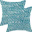 Aqua Teal Cream Polka Dot Pillow Covers 18x18 Inch Set of 2 Boho Outdoor Decor Throw Pillows for Couch Modern Design Watercolor Aesthetic Decorative Cushion Cases for Home Sofa Bed Decorations