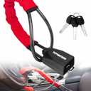 Tevlaphee Steering Wheel Lock, Steering Lock, Car Steering Wheel Locks, Steering Wheel to Seat Belt Lock, High Visibility Car Lock Anti-Theft Device, Heavy Duty, Universal Fit, 3Keys (Red),(TZ2SY)