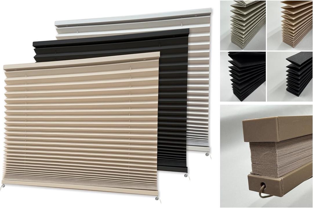 RV Window Shades, Blinds, 32'' W X 24'' H, Privacy Shades for motorhomes- Easy Installation, UV Protection, Light Blocking for Camper Vans, dim Out Black Fabric (Cappuccino, 32 * 24)