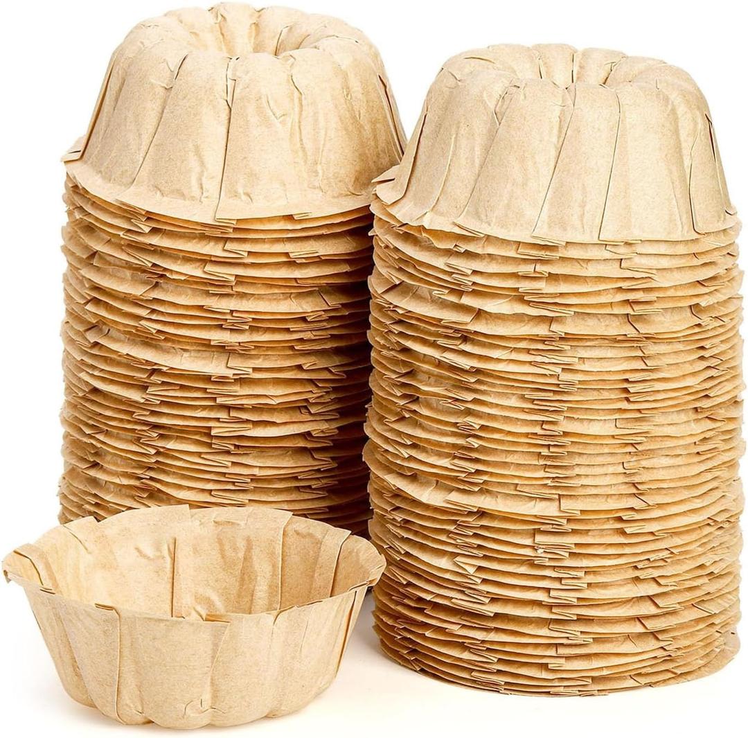 4 Inch 100 Pcs Bundt Cake Pan Nonstick, Greaseproof Paper Liner, Mini Fluted Tube Pan, Heat Resistant Paper Cake Pan Liners